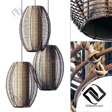 Lamp wicker branch rattan Barrel