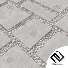 Paving tile pebble low oval n6