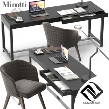 Стол и стул Table and chair Minotti Fulton desk