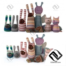 Игрушки Set of textile toys from socks