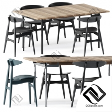 Стол и стул Table and chair CH322 and CH33P,CH33T by Carl Hansen & Son
