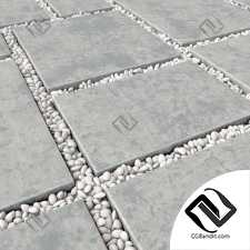 Paving tile pebble low oval n5