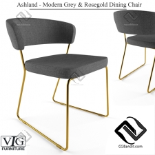 Стул Chair Ashland Modern Grey & Rosegold