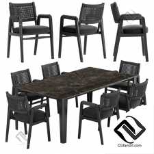 Стол и стул Table and chair Flexform Ortigia, Iseo