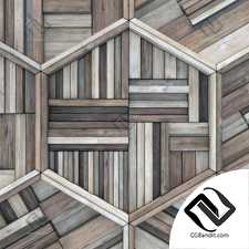 Hexagon panel wood rail frame n2