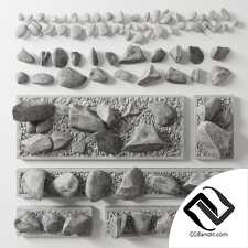 Flowerbed pebble rock decor street