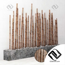 Бамбук на основании из речного камня / Bambooo decor fundament river stone