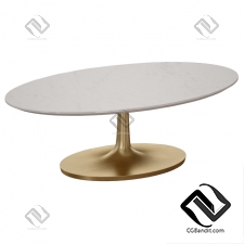 Столы Table Nero White Marble Oval Crate and Barrel