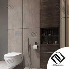 Contemporary marble bathroom 3d сцена интерьер