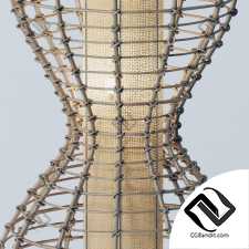 Floor lamp cage rotang n1 / Торшер клетчатый из ротанга