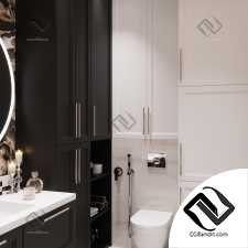 White black bathroom