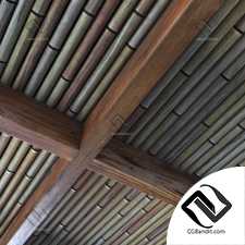 Ceiling long bamboo decor n1