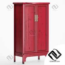 Китайский традиционный красный шкаф