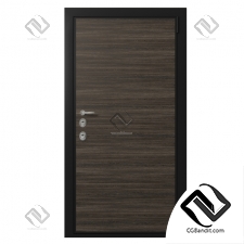 Дверь Entrance metal door with wooden decorative strip