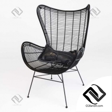 HK-Living Natural rattan egg chair