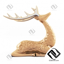 Скульптуры Sculptures Deer gold 2