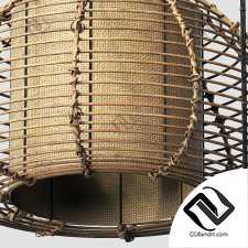 Lamp wicker branch rattan Dome