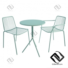Стол и стул Table and chair Nolita Outdoor Metallic Furniture