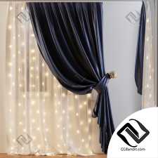 Штора с гирляндой curtain with garland