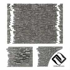 Brick stone wall block many n2