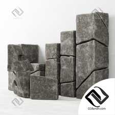 Stone cube light n1