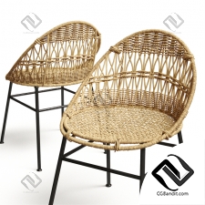 Стул Rattan Chair Rounded Wicker