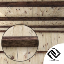 Деревянный потолок с балками Wooden ceiling with beams