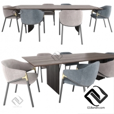 Cтол и стул Table and chair Hammer Guest Ghair and Minotti Linha Table
