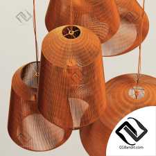 Lamp wood rotang wicker barrel n2 / Лампа плетеная из ротанга 