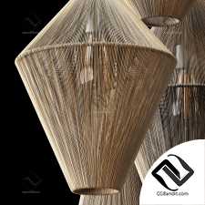 Lamp wood rattan wicker Cone n4 / Светильник плетеный из ротанга конус №4