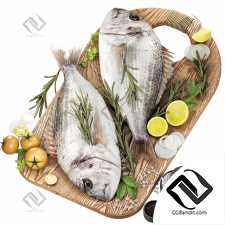 fresh fish with vegetables and herbs