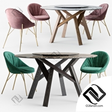 Стол и стул Table and chair Calligaris Jungle. Lilly