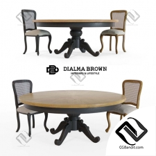 Стол и стул Table and chair Dialma Brown