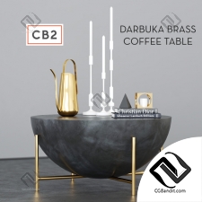 Столы Table CB2 Darbuka brass