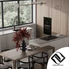 Cozy kitchen-living room 3d сцена интерьер
