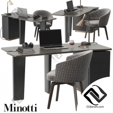 Стол и стул Table and chair Minotti Jacob desk