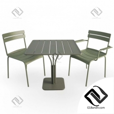 Стол и стул Table and chair Luxembourg Metallic