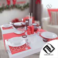 Xmas table decorative set Рождественский декоративный набор для стола