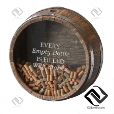 Настенная декоративная винная бочка