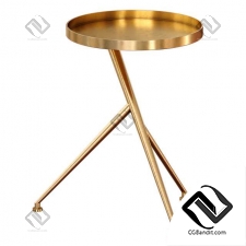 Круглый Металлический Коктейльный Журнальный столик Cecilia Raw Brass Metal Accent Table
