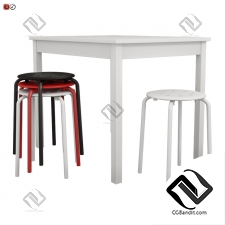 Стол и стул Table and chair IKEA OLMSTAD and stool MARIUS