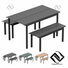 Стол и стул Table and chair MUUTO Linear Steel Garden