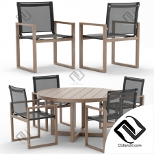 Стол и стул Table and chair RH Outdoor Aegean round