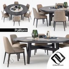 Стол и стул Table and chair Poliform Sophie, Home Hotel