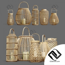 Декоративные подсвечники из бамбука