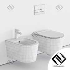 Toilet and Bidet Alice Ceramica Form Wall-Hung унитаз и биде