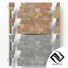 Brick big slab stone angle tile / Кирпич большой плиточный