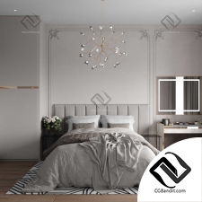 Bedroom of Modern-classic interior 3D сцена интерьер