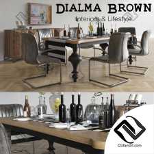 Стол и стул Table and chair Dialma Brown