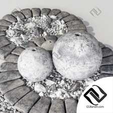Flowerbed with stone decor / Клумба с каменным декором